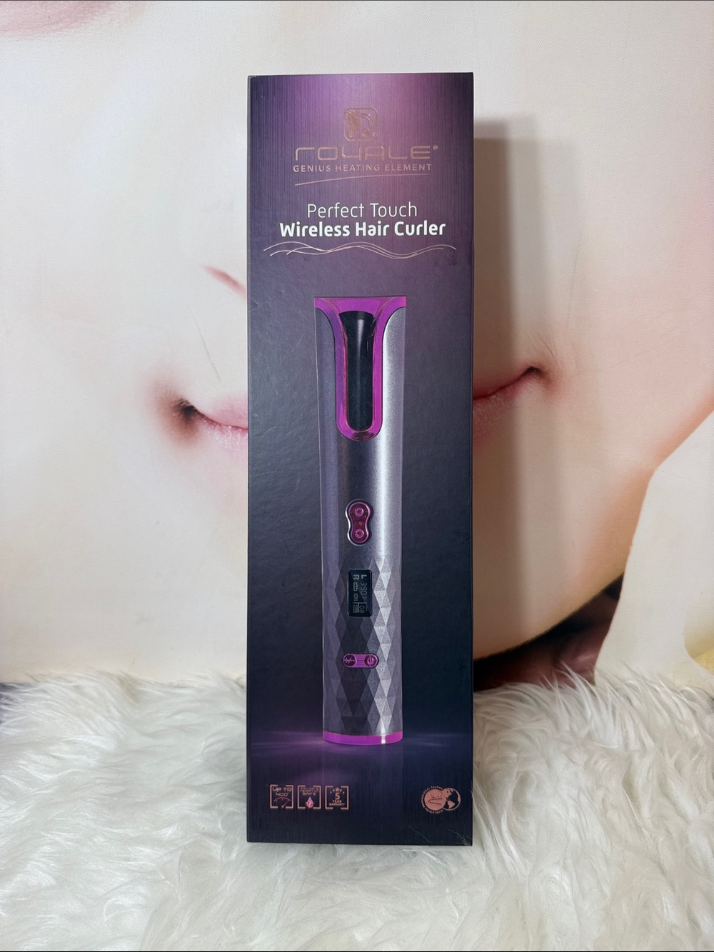 Perfect Touch Wireless Hair Curler - Purple Like New in Box Royale Genius Brand